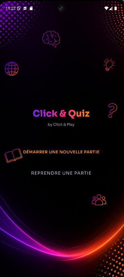 Aperçu de l'application Click & Quiz